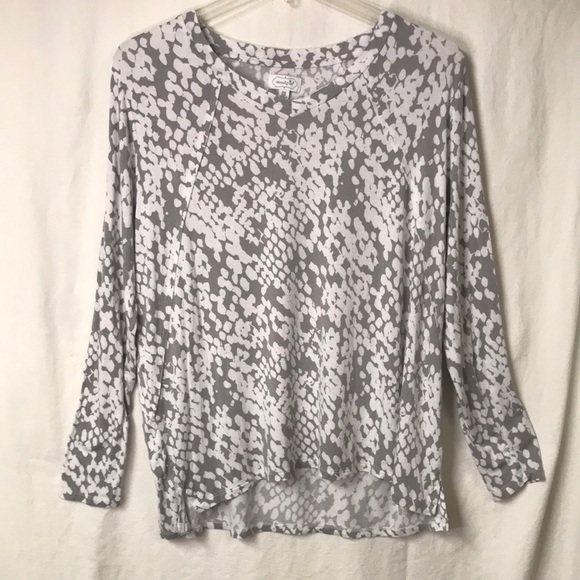 Mud pie Women’s Tunic One Size White/Tan Abstract Stretchy and Soft EUC - Picture 1 of 11